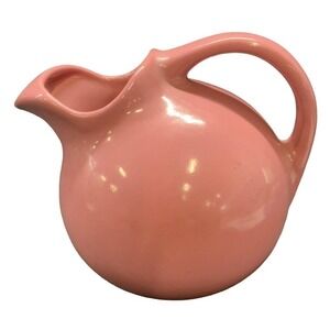 Vintage Pink Round Ball Shape Pottery Pitcher Jug